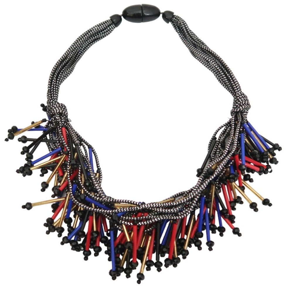 Multicolor Matchstick beaded Statement necklace